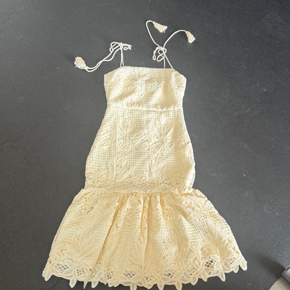 fab'rik Cream Lace Kids Dress
